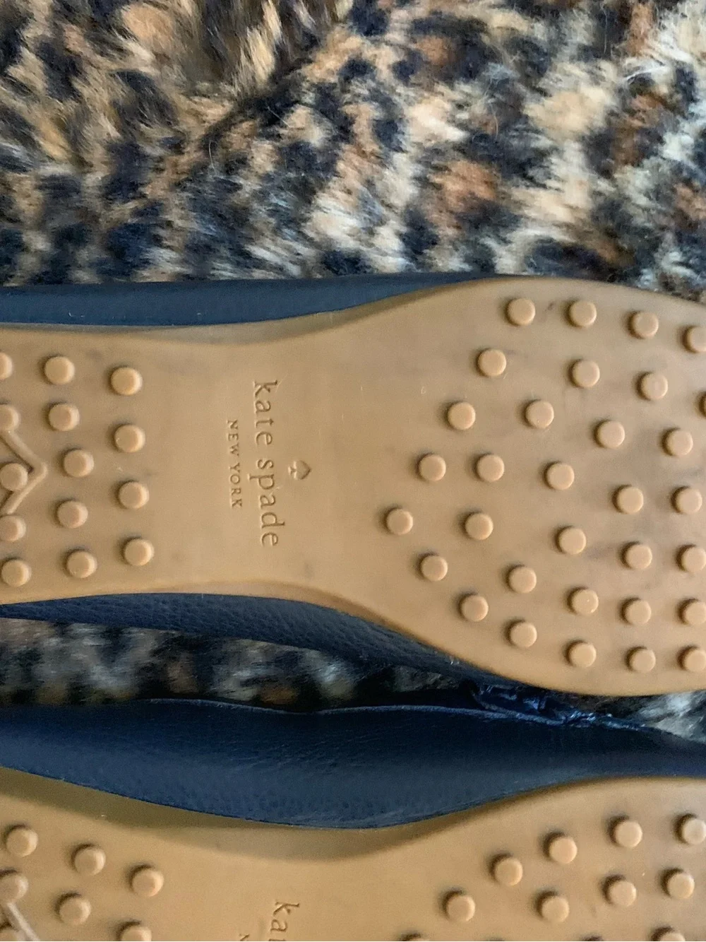 kate spade Black Leather Gold-Buckle Driving Loafers